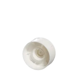 The image shows a Menshen PP Tube Cap M15 Tube Closure. It features a cylindrical shape with a smooth, flat top and ribbed sides for grip. The cap is designed to fit onto the end of a tube, providing a secure seal. The color of the cap is white, and it appears to be made of plastic. The overall design is simple and functional, aimed at providing an easy-to-use closure for tubes.