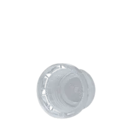 The image shows a Menshen PP Threaded Closure 28 Chemical Closure. It is a cylindrical, white plastic cap with a threaded design for secure attachment. The closure has a slightly domed top and ribbed sides for easy grip and handling.