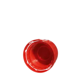 The image shows a Menshen PP Threaded Closure 45 Chemical Closure. It is a circular, white plastic cap designed for chemical containers. The closure features a ridged outer edge for grip and threading on the inside to ensure a secure fit on the container. The top surface is smooth and flat.