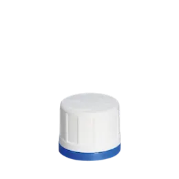 The image shows a Menshen PP Threaded Closure 32 Chemical Closure 31501-1. It is a plastic, circular, threaded cap designed for chemical containers. The closure has a ridged outer edge for easy grip and twisting. The surface of the cap appears smooth, and it includes threading on the interior to securely fasten to compatible containers. The color of the closure is white.