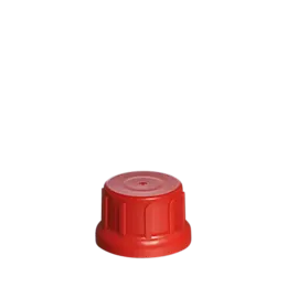 The image shows the Menshen PP Threaded Closure 45 Chemical Closure. It is a white, circular plastic cap with a ridged edge for easy grip. The cap features a central, indented area with a small, raised circle in the middle. The threaded design is visible on the inside of the cap, indicating it is meant to screw onto a corresponding container.