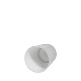 The image shows the MENSHEN PP Threaded Closure 28 Dosing Closure. It is a cylindrical, white plastic cap designed for secure sealing and controlled dispensing of liquids. The closure features a threaded design for easy attachment to compatible containers.
