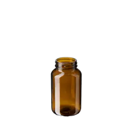 The image shows a Calaso 6.8oz Glass Jar in the Juniper color. The jar is cylindrical with a smooth, transparent glass body and a wide opening at the top. The glass has a light blue-green tint, giving it a sleek and modern appearance. The jar is empty and appears to be designed for storage or packaging purposes.