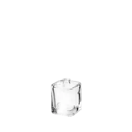 The image shows the Calaso 1.7oz Glass Bottle in Azalea. It is a clear, cylindrical glass bottle with a smooth surface and a slightly curved shoulder leading to a narrow neck. The bottle is capped with a sleek, shiny silver cap that adds a touch of elegance to the overall design. The transparent nature of the glass allows the contents inside to be visible, and the bottle stands upright on a flat base.