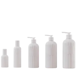 10oz/300ml PETG Fluted Round Shoulder Bottle with 24mm Neck & Label Panel