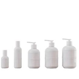 2.7oz/80ml PETG Round Squat Cosmetic Bottle with 20mm Neck & Decorative Molded Horizontal Bands
