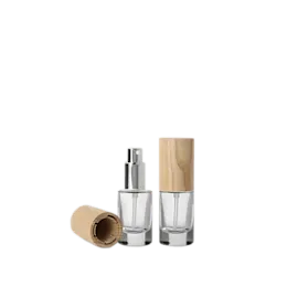 0.5oz /15ml 18-415 Glass Skin-Up Pump Bottle with Woodacity® Cap
