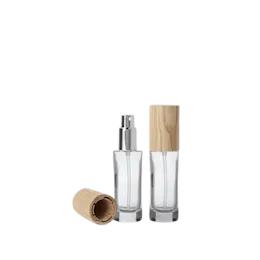 1oz /30ml 18-415 Glass Skin-Up Pump Bottle with Woodacity® Cap