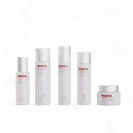 4.4oz/130ml PETG Cylinder Cosmetic Bottle with 18mm Neck, Premium Glass-like Plastic with Pump & Flush Overcap