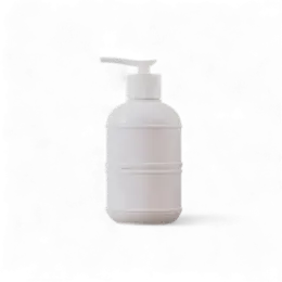 10oz/300ml PETG Round Squat Cosmetic Bottle with 24mm Neck & Decorative Molded Horizontal Bands
