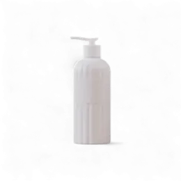 10oz/300ml PETG Fluted Round Shoulder Bottle with 24mm Neck & Label Panel