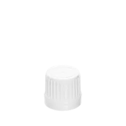 HDPE 18-DIN Tamper Evident Ribbed Screw Cap with 1.6mm Vertical Dropper