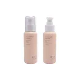 2.7oz/80ml Glass Round Bottle with Treatment Pump & Clear Overcap