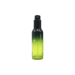 3.4oz/100ml Glass Round Bottle with Smooth Treatment Pump, Custom Gradient Decoration