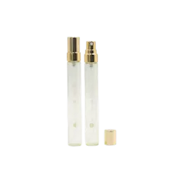 0.3oz/9ml Slim Cylinder Glass Perfume Vial with Gold Fine-Mist Atomizer & Overcap