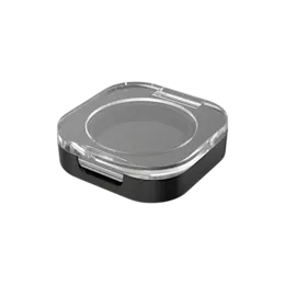 Square Single Pan ABS Cosmetic Compact with Clear Top, 1.63" Diameter for Blush, Highlighter and Cream Concealer