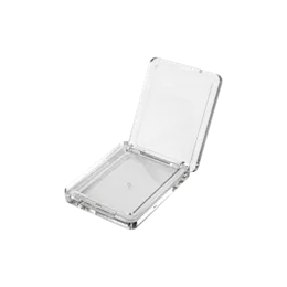 Square Single Pan Clear Acrylic Makeup Compact, 2.72" Diameter for Foundation, Blush and Bronzer
