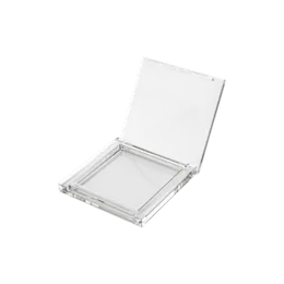 Square Clear Acrylic Cosmetic Compact - Slim Single Pan Makeup Packaging for Blush & Eyeshadow (PMMA)