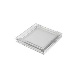 Square Clear Acrylic Cosmetic Compact - Slim Single Pan Makeup Packaging for Blush & Eyeshadow (PMMA)