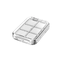 Rectangular Clear Acrylic Eyeshadow Palette with 6 Wells - Multi-Pan PMMA Makeup Packaging