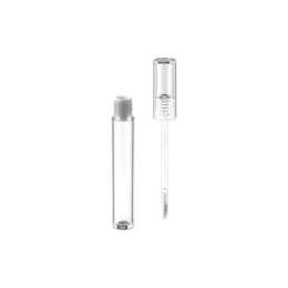 0.1oz /3ml PETG Slim Cylinder Clear Lip Gloss & Concealer Tube with Custom Wand Applicator