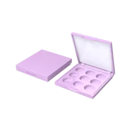 Square 9-Well ABS Eyeshadow Palette with Round Wells and Mirror