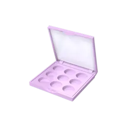 Square 9-Well ABS Eyeshadow Palette with Round Wells and Mirror