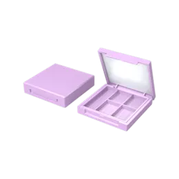 5-Pan Square ABS Eyeshadow Palette with Mirror - Multi-Well Makeup Compact