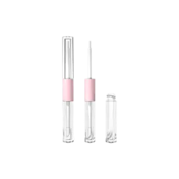 0.1oz/3ml Dual Ended PETG Lip Gloss & Concealer Tube with Slanted Doe-Foot Applicator & Straight Applicator