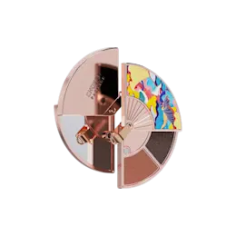 2-Pan Mini ABS Fan Palette with Keychain and Swivel Cover