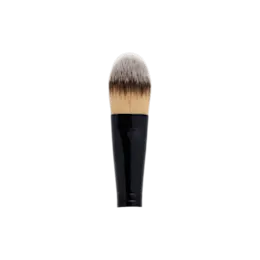 Flat Round Synthetic Hair Natural Wood Handle Foundation Brush