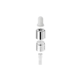 0.5oz/15ml Glass Bottle with Patented 20-410 2-Step Disassembly Aluminum Collar TPE Bulb Dropper