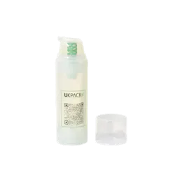1.7oz/50ml Monomaterial PP Cylinder Airless Pump Bottle with 0.23cc Dosage & Colored All-Plastic Spring
