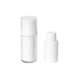 0.5oz/15ml Refillable PP & SAN Cylinder Airless Pump Bottle with 0.2cc Dosage