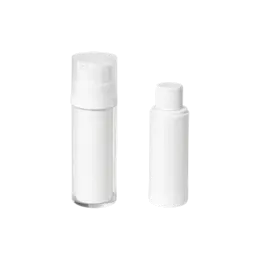 1oz/30ml Refillable PP & SAN Cylinder Airless Pump Bottle with 0.2cc Dosage
