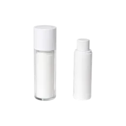 1oz/30ml Refillable PP & SAN Cylinder Airless Pump Bottle with 0.2cc Dosage