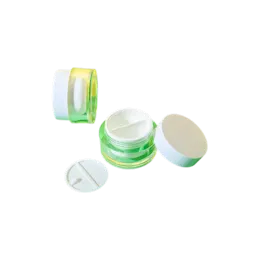 1.7oz/50ml Mixed Plastic Dual Chamber Cosmetic Jar with Sealing Disc and Cap | Dual 25ml Chambers