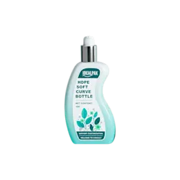 3.4oz/100ml 20-400 HDPE Ergonomic S-Curve Bottle with Smooth PP Treatment Pump with Silver Metallic Collar