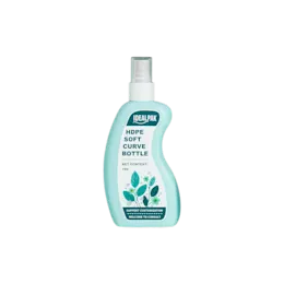 3.4oz/100ml 20-400 HDPE Ergonomic S-Curve Bottle with PP Fine Mist Sprayer and Clear Overcap