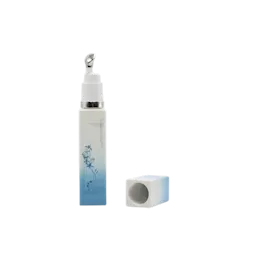 0.3oz/10ml Glass Square Serum Bottle with Metal Cooling Massage Applicator and Matching Overcap
