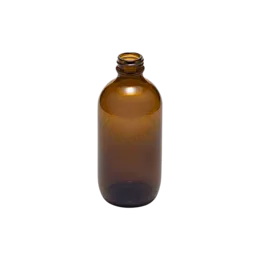9.5oz/280ml Amber Glass Boston Round Bottle with Continuous Thread Finish, UV-Protecting Bottle