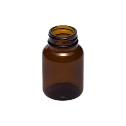 4oz/120ml Amber Glass Squat Vitamin Packer Bottle with Wide-Mouth Neck