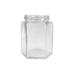 9.7oz/288ml Clear Glass Hexagon Jar with 63mm Lug Cap Finish, Premium Gourmet Food Jar for Honey, Pickles, & Specialty Spices