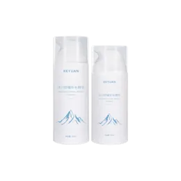 4.1oz/120ml PP Cylinder Airless Bottle with Curved Lotion Pump and Flush PP Overcap