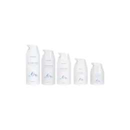 1.7oz/50ml PP Cylinder Airless Bottle with Curved Lotion Pump and Flush PP Overcap