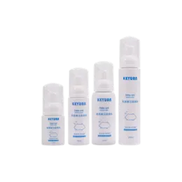 3.4oz/100ml 30-400 PET Foam Cleanser Bottle with Domed Collar PP Foamer Pump and ABS Overcap