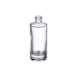 1.7oz/50ml 18-415 Clear Glass Cylinder Skincare & Perfume Bottle with Premium Heavy Base