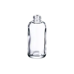2.7oz/80ml 20-415 Clear Glass Boston Round Skincare Bottle