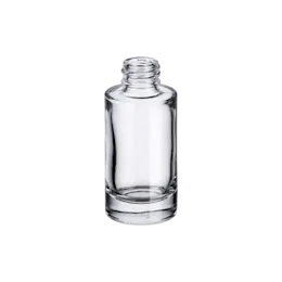 1oz/30ml 20-410 Clear Glass Cylinder Cosmetic Bottle with Premium Heavy Base for Serums, Perfume, & Foundation