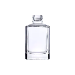 1.7oz/50ml 20-410 Clear Glass Square Cosmetic Bottle with Premium Heavy Base for Perfume, Face Moisturizer, & Foundation